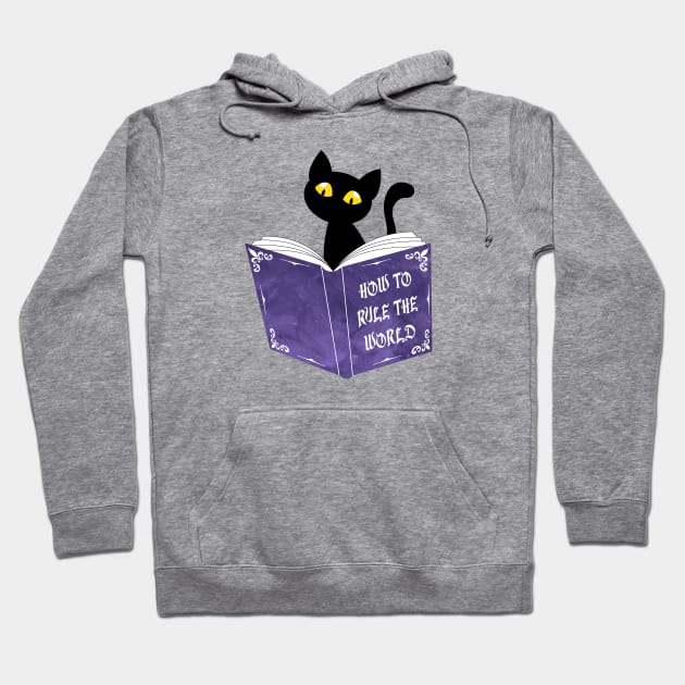 Funny Cat Reading Hoodie by themadesigns